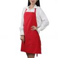Red color polyester cotton blend durable breathable bib adult apron