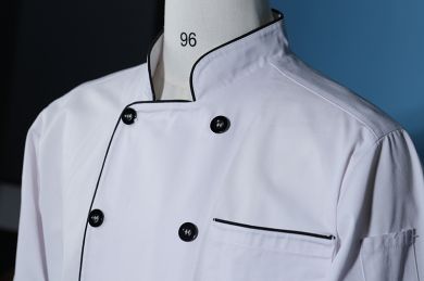 Unisex double breasted white chef jacket