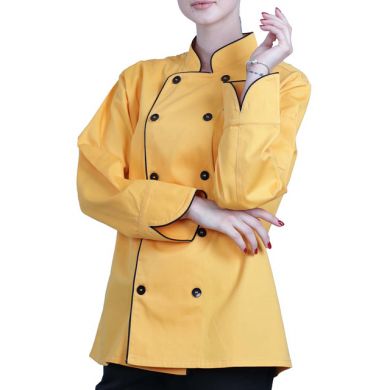 black red white chef coat