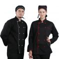 black red white chef coat