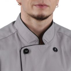 black red white chef coat