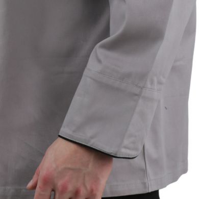 black red white chef coat