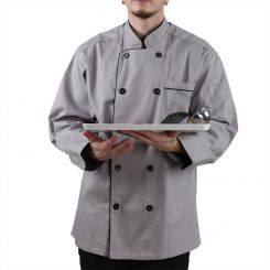 black red white chef coat