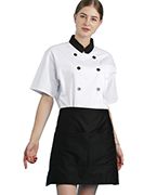 Custom Short Sleeve Chef Jacket | Heavy-Duty 65/35 Poly-Cotton (200-235GSM) | four-eyed Buttons, Color & Size Customization