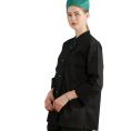 Professional Black Chef Uniform | 65/35 Poly Cotton | Customizable with Logo & Size