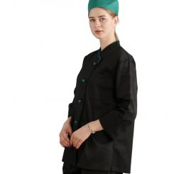 Professional Black Chef Uniform | 65/35 Poly Cotton | Customizable with Logo & Size