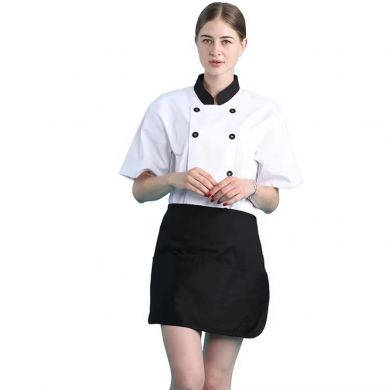 JHCS-19101W White Double-Breasted Short Sleeve Chef Jacket