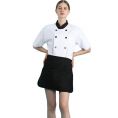 JHCS-19101W White Double-Breasted Short Sleeve Chef Jacket
