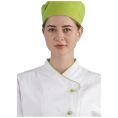 JHCJ-19001W White Long Sleeve Chef Jacket with Green Piping, 65/35 Poly-Cotton